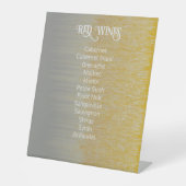 Goud, Zilver Verjaardagsfeest Diner Menu Reclamebord Met Voetstuk (Voorkant)