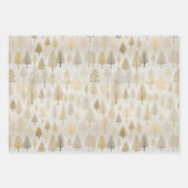 Goud Zilver Waterverf Kerstbomen Inpakpapier Vel (Voorkant 2)