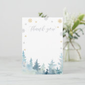 Goud & Zilver Winter Wonderland Dank u kaart (Staand voorkant)
