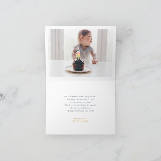 Goud & Zilver Winter Wonderland Foto Dank u Bedankkaart (Binnen)