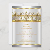 Goud Zilver Wit en Goud Plaque Feest Kaart (Achterkant)