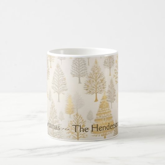 Goud Zilver Wit Kerstbomen Koffiemok (Center)
