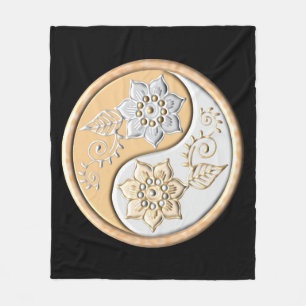 Goud & Zilver Yin Yang Fleece Deken
