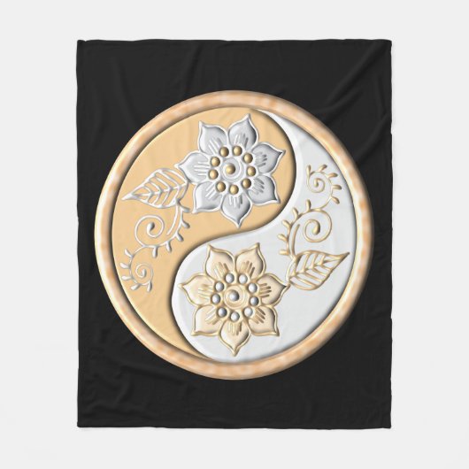 Goud & Zilver Yin Yang Fleece Deken (Voorkant)