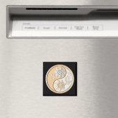 Goud & Zilver Yin Yang Magneet (Insitu (Vaatwasser))