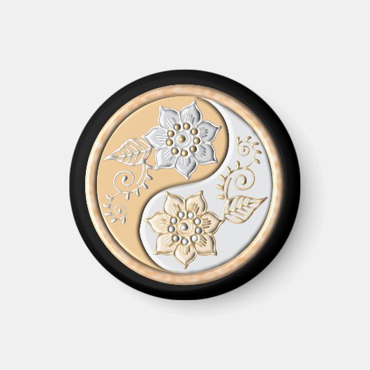 Goud & Zilver Yin Yang Magneet (Voorkant)