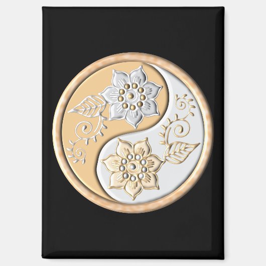 Goud & Zilver Yin Yang Magneet (Voorkant)