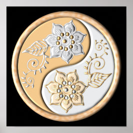 Goud & Zilver Yin Yang Poster