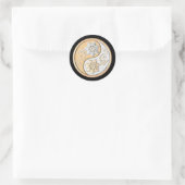 Goud & Zilver Yin Yang Ronde Sticker (Tas)