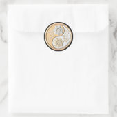 Goud & Zilver Yin Yang Ronde Sticker (Tas)
