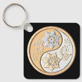 Goud & Zilver Yin Yang Sleutelhanger
