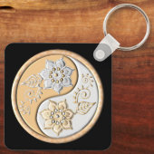 Goud & Zilver Yin Yang Sleutelhanger (Achterkant)