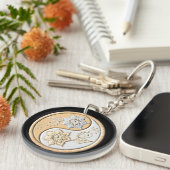 Goud & Zilver Yin Yang Sleutelhanger (Voorkant Rechts)