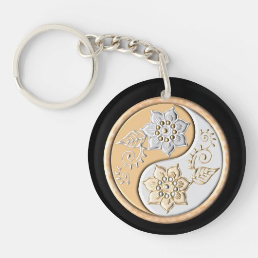 Goud & Zilver Yin Yang Sleutelhanger (Voorkant)