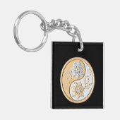 Goud & Zilver Yin Yang Sleutelhanger (Voorkant Links)