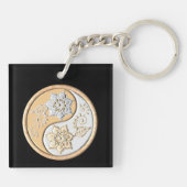 Goud & Zilver Yin Yang Sleutelhanger (Achterkant)