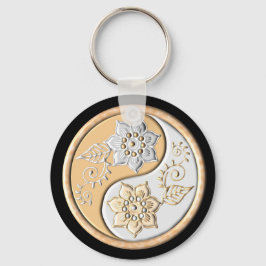 Goud & Zilver Yin Yang Sleutelhanger