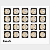 Goud & Zilver Yin Yang Vierkante Sticker (Vel)