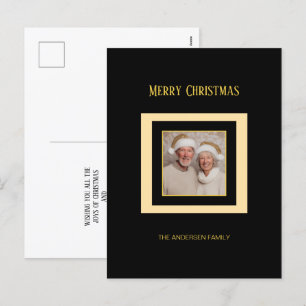 Goud Zilver Zwart Elegante Foto Kerst Briefkaart
