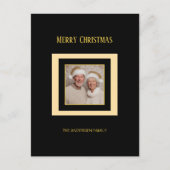 Goud Zilver Zwart Elegante Foto Kerst Briefkaart (Voorkant)