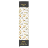 Goud Zilver Zwart Kerst Ornamenten Korte Tafelloper (Voorkant)