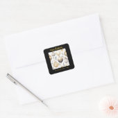 Goud Zilver Zwart Kerst Ornamenten Vierkante Sticker (Envelop)