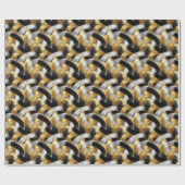 Goud Zilver Zwart Kerst Viering Cadeaupapier (Vlak)