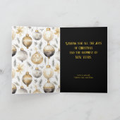 Goud Zilver Zwart Ornamenten Kerst Kaart (Binnen)