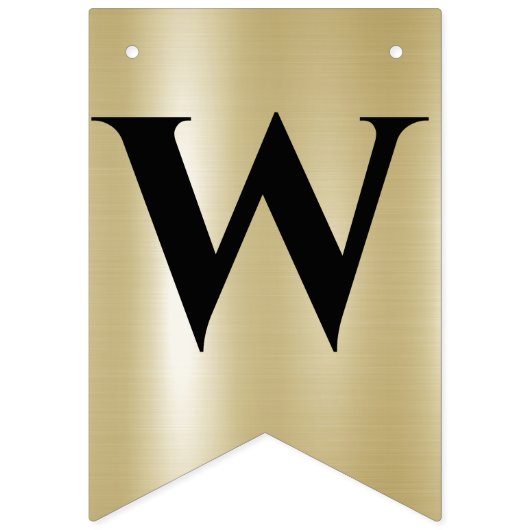 Goud Zilver Zwart Typografie Bruiloft Vlaggetjes (Tweede vlag)