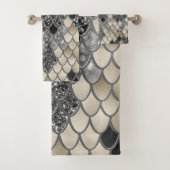 Goud Zilver Zwart Zeemeermin Schalen Glam #1 #art Bad Handdoek (Insitu)