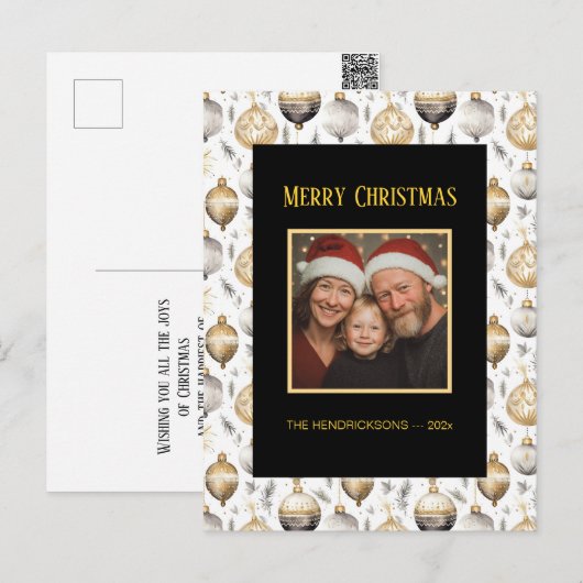 Goud Zilver Zwarte Ornamenten Foto Briefkaart (Voorkant / Achterkant)