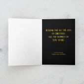 Goud Zilver Zwarte Ornamenten Foto Kerst Kaart (Binnen)