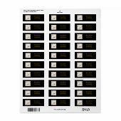 Goud Zilver Zwarte Ornamenten Kerst Etiket (Full Sheet)