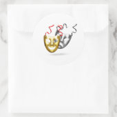 Goud zilverdrama, komisch theater ronde sticker (Tas)
