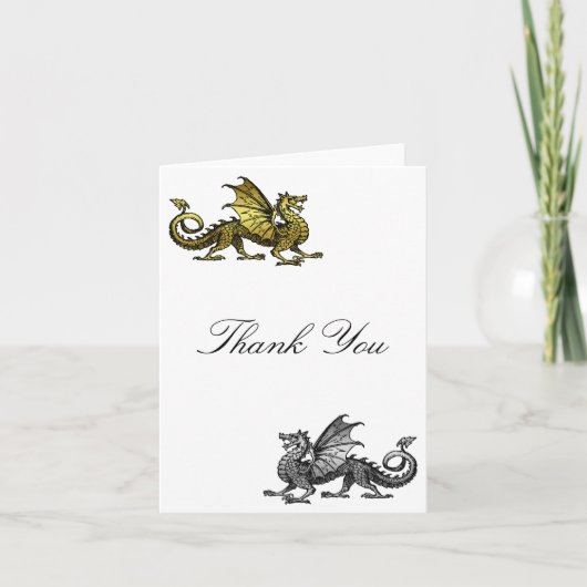 Goud Zilveren Draak Bedankkaart (Voorkant)