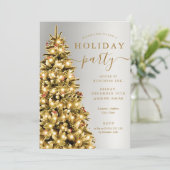 Goud Zilveren Kerstboom Bedrijf Vakantie Feest Kaart (Staand voorkant)