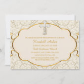 Goud & Zilveren Kruis Doopsel Uitnodiging (Voorkant)