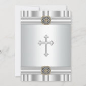 Goud Zilveren Kruis Meisjes Eerste Communie Kaart (Achterkant)