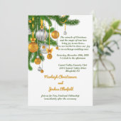 Goud & Zilveren Ornamenten op Branches Bruiloft Kaart (Staand voorkant)