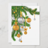 Goud & Zilveren Ornamenten op Branches Bruiloft Kaart (Achterkant)