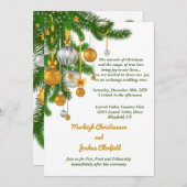 Goud & Zilveren Ornamenten op Branches Bruiloft Kaart (Voorkant / Achterkant)