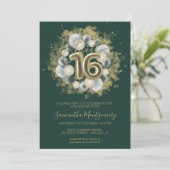 Goud zoet 16-daagse ballonnen feest groen in kaart (Staand voorkant)