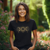 Goud Zon en Maan Ontwerp T-shirt
