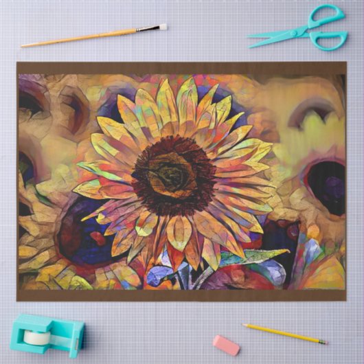 Goud Zonnebloem Elegant Collectie Tissuepapier (Craft)