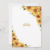  Goud Zonnebloem Geel Bloemen Quinceañera Kaart (Achterkant)