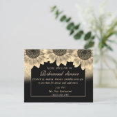 Goud, zonnebloemen, Glitter Rehearsal Dinner Kaart (Staand voorkant)