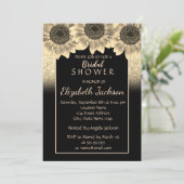 Goud, Zonnebloemen, Glitters Bruidsdouche Kaart (Staand voorkant)