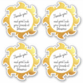 Goud zonnetje Dank je sticker (Voorkant)