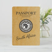 Goud Zuid-Afrika paspoort Save The Date (Staand voorkant)