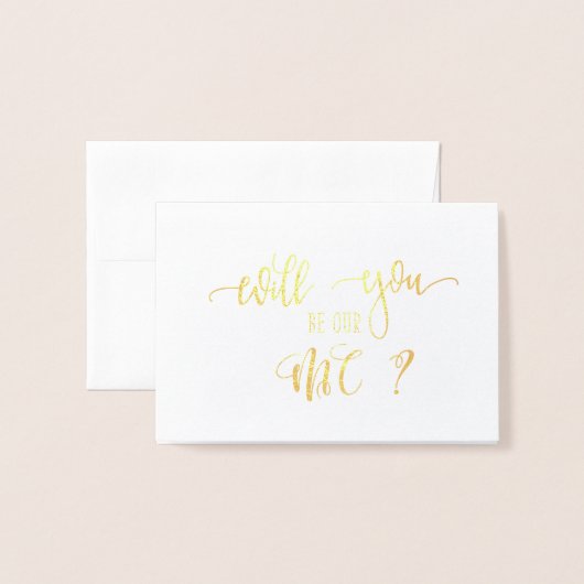Goud zult u onze MC bruiloft verzoek Kaart (Voorkant met envelop)
